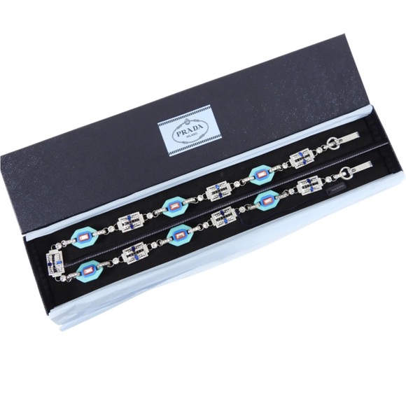 Prada Purse Strap Blue Crystal - Picture 8 of 11